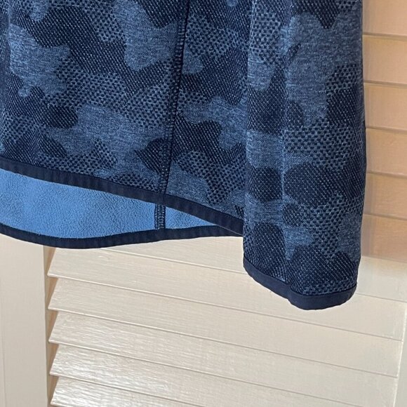 Hickey Freeman Men's Camo Jacquard Quarter Zip medium blue jacket *flaw* - Picture 3 of 11